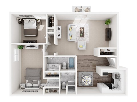Floor plan for 2 beds, 2 baths, 1176 sqft